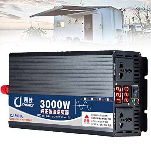 Onduleur 3000W à onde sinusoïdale pure 12V 220V avec double prise AC et affichage LED pour camion