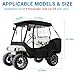CartClan Golf Cart Enclosure Suitable for 4 Passenger Club Car DS Golf Carts, Club Car DS Golf Cart Heavy Duty Rain Cover with 4 Zipped Doors(Includes Storage Bag)