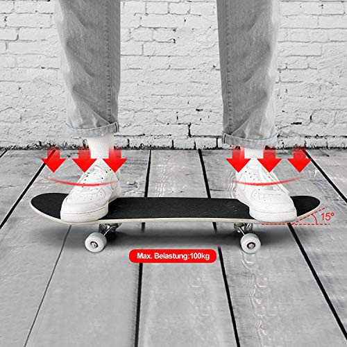 Hikole Pro Skateboard completo - 78,7 x 20,3 cm