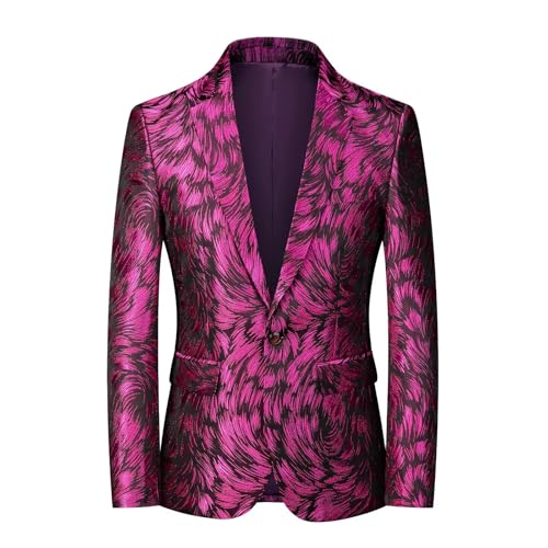 Mens Homecoming Floral Applique Blazer Dress Slim Fit Prom Party Paisley Suit Jacket for Men