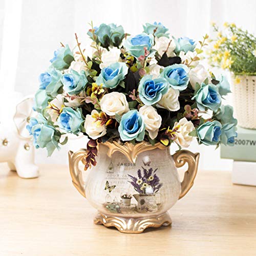 Lhqin Nep Bloem Rose Bloem Kunstmatige Bloem Diy Kunstmatige Bloem Thuis Tuin Feest Bruiloft Decoratie Met Pot - Jinou