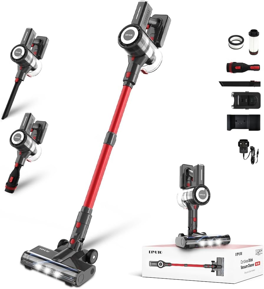 Diyuto Cordless Vacuum Cleaner, Powerful 33kPa Vacuum Cleaner Cordless