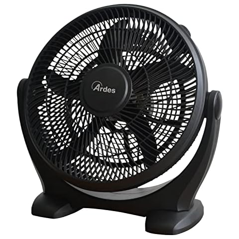 ARDES - AR5A45 Kompakter und eleganter tragbarer Bodenventilator mit 5 Flügeln, 3 Geschwindigkeitsstufen und vertikale Kopfneigung, Ventilator Box Floor schwarz Cover