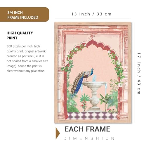 Image of kotart Traditional Pichwai Wall Art Paintings with Frame for Home Decor - Framed Wall Painting for Living Room Bedroom Office Room Decor - Painting for Wall Decoration - (13x17 inch, A)