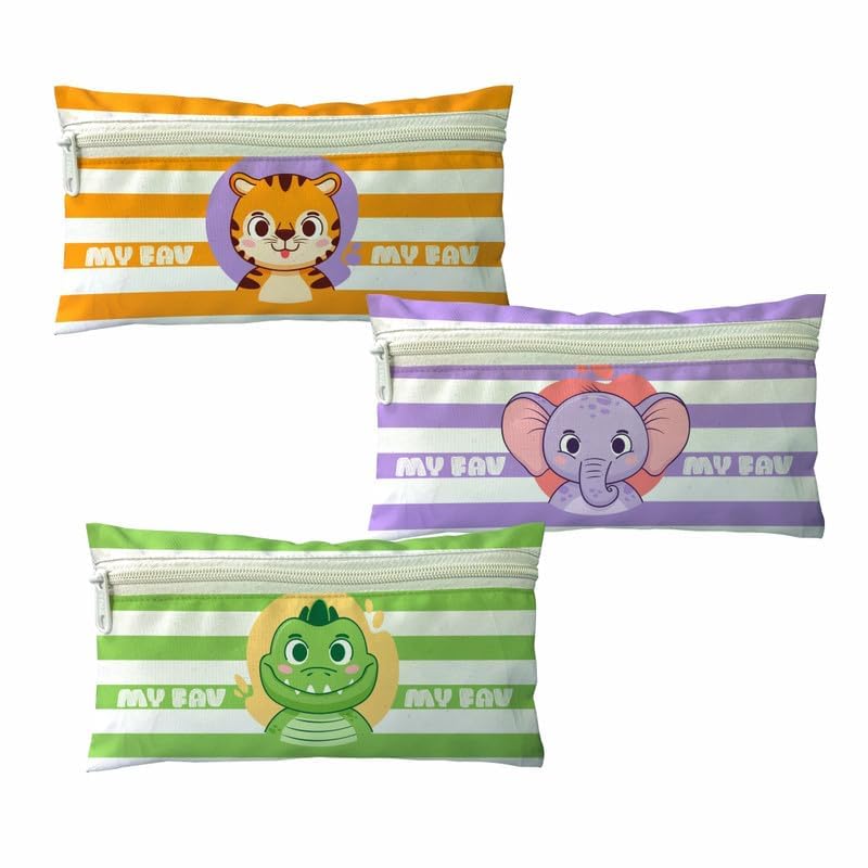 MY FAV Animal Print Pencil Pouch Bag Case with Zip for Students, School Supply Organizer Stationery Zip Pouch Bag for Kids Return Gifts (Pack of 3) (B0CV4GN7YX) Amazon Price History, Amazon Price Tracker