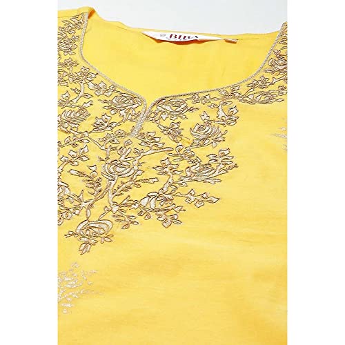 Image of BIBA Women Art Silk Straight Kurta Churidar Suit Set