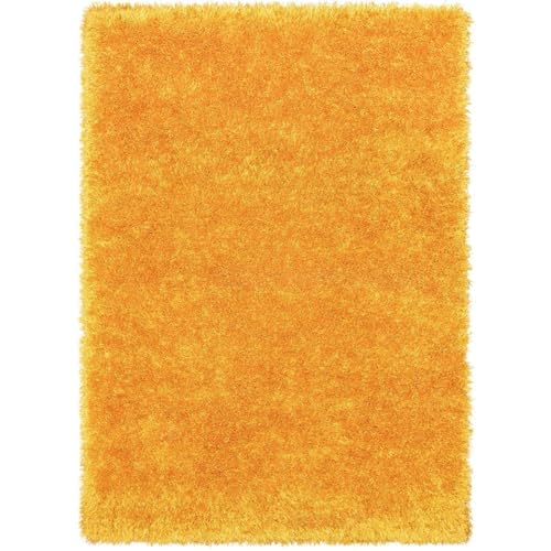 Image of Premium Microfiber Soft Yellow Shag Rug 8x10 Feet Featuring Dense Fluffy Texture, Anti Skid Support and Durable Handmade Quality for Living Room, Bedroom and Hallway