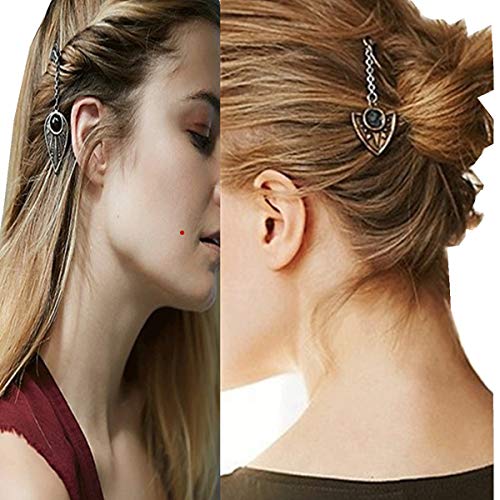 Cuhair - Pasador para el pelo (2 unidades, estilo U, estilo vintage, con borla de metal), diseño de triángulo