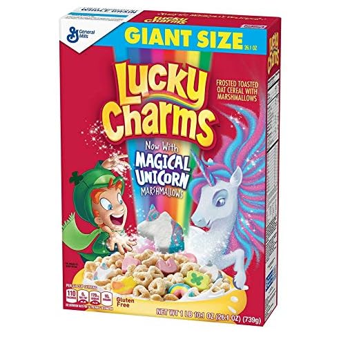 Lucky Charms, Cereal de malvavisco con Unicornios, sin Gluten, 26.1 oz, 4 Pack(26.1 Ounce)