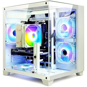 Gaming Desktop Intel Core I5-12400F 6 core 2.5GHz PC Computer, RTX 4060 8G, 32G DDR4 RAM, 1TB NVME SSD, Prebuilt Gaming PC Tower Computer for Home and Office (White)