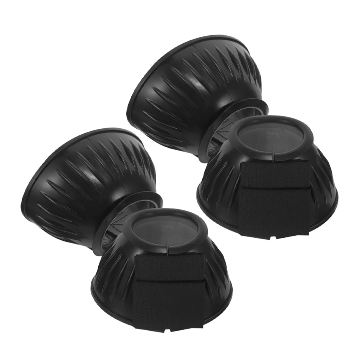 Hemobllo Pferdeglockenstiefel mit Schnellmontage, 4 Stück, Gummi, Schwarz