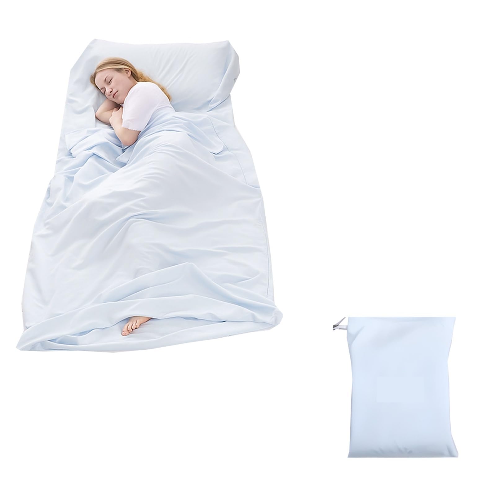 sábanas de Viaje para Camping, Saco de Dormir Forro Ligero Camping Viaje portátil Hotel for Adultos Multicolor