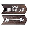 Nursery Wall Decor 2 Pcs Little Man Cave Sign Baby Boy Woodland Nursery Decor for Kids Toddler Bedroom Playroom Sign Decoration Wooden Arrow Christmas Wall Art Brown 14 inch