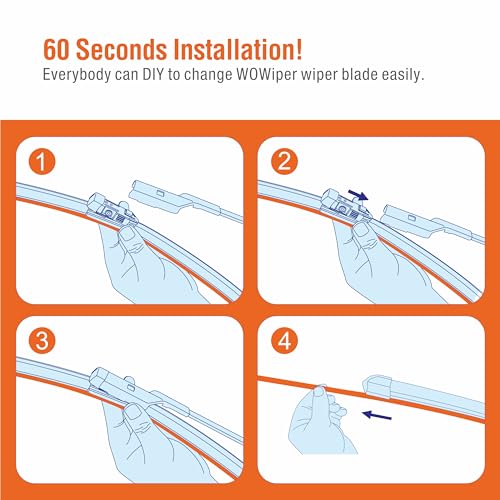 Image of Silicone Wiper Blades 26 inch + 20 inch Automotive Replacement Windshield Wiper Blades for VOLVO XC60 2010-2017 XC70 2008-2016Premium All-Seasons OEM Quality Wipers for Front Windshield(Set of 2)