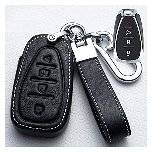 LWLD Voiture Protege Télécommande Anneau Porte Clé Porte-clés De Voiture Portables Coque De Couverture en Cuir pour Chevrolet Camaro Volt Cruze Bolt Boulon Trax Malibu Sonic Porte Clef Cover