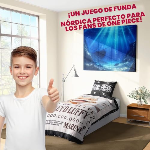 Miniatura 5 de Get Trend One Piece Juego De Cama Individual Con Funda Nórdica Infantil Reversible 135x200cm Y Funda De Almohada, Accesorios Habitacion Anime Multi One Piece, Individual