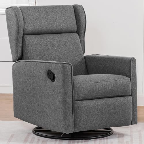 Image of COMHOMA Rocking Recliner Chair,Swivel Glider Reclining Single Sofa Manual Rocker Recliners,Nursery Rocking Chairs with Upholstered Seating for Living Room Office(Grey)