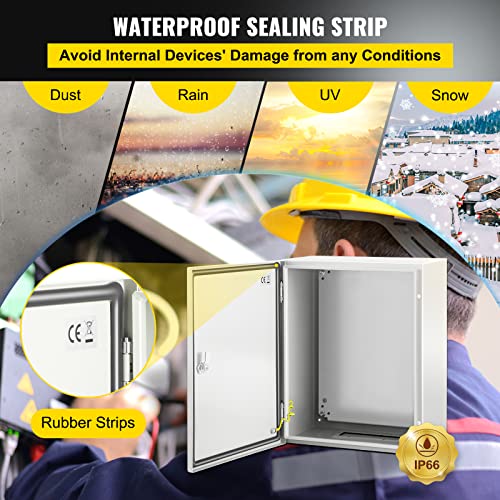 Vevor Nema Electrical Enclosure, 20 X 16 X 10'' Nema 4X Outdoor Electrical Box, Ip66 Waterproof & Dustproof Electrical Junction Box, With Mounting Plate #TOP3
