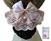 Korean Style Elegent Lace Bow Bowknot Pearl Mesh Elastic Snood Net Hairnets Barrette Hair Clip Accessories Decor Bun Cover Pink , Two ways to wear (Pearl Pink)