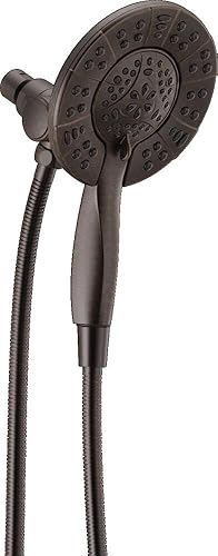 Miniatura 14 de Delta Faucet 4-Spray In2ition - Cabezal de ducha doble con rociador de mano, cabezal de ducha de níquel cepillado con manguera, cabezales de ducha