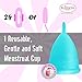 Blossom Menstrual Cup, Say No to Tampons | Get Blossom Cups for Menstrual Days| Period Cup, Reusable Menstrual Cup, Silicone Cup (Small Menstrual Cup, Blue)