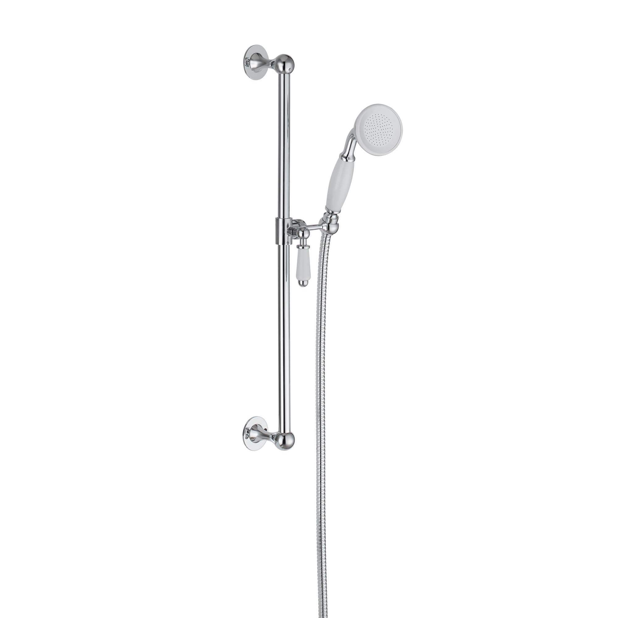 Enki Chrome Es009 Traditional Shower Slider Riser Rail Kit Handheld Head Hose