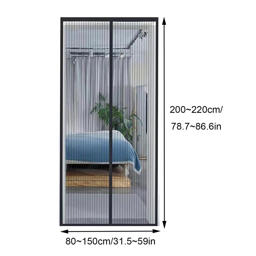 Magnetische Fliegengittertür, Insektenschutzgitter für Schlafzimmer, Wohnzimmer, Küche, einfache Installation, 80 x 220 cm, hält Insekten fern, langlebig und einziehbar