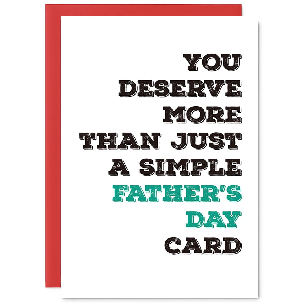 AnairsMo Simple Fathers Day Card for Dad, Father's Day Gifts for Dad Stepdad Papa, Fathers Day Card from Daughter Son Kids Step Daughter Stepson,