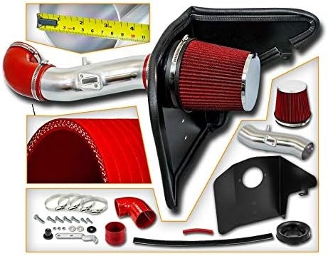R&L Racing 3.5" Red Heat Shield Cold Air Intake Kit + Filter For 12-15 Chevrolet Camaro 3.6L V6