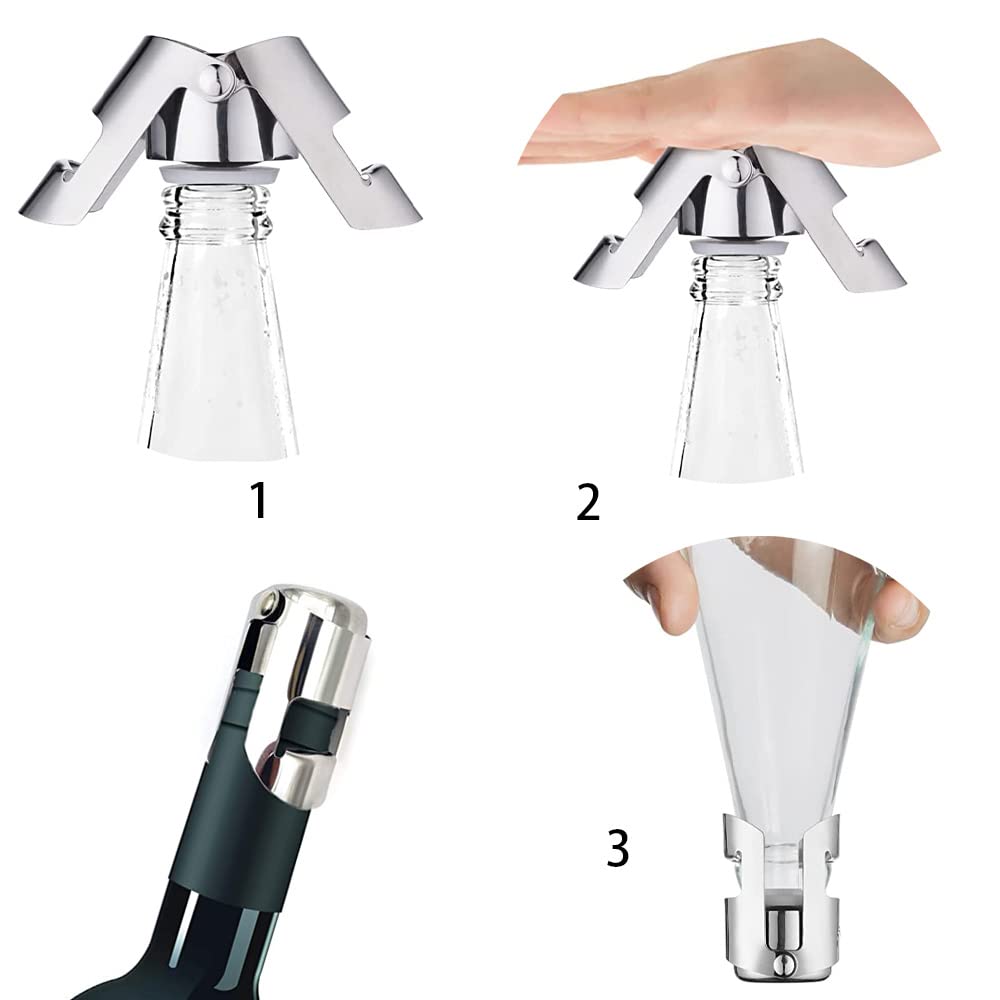 2 stuks prosecco-verschluss, proseccoflesverschluss roestvrij staal, flesverschluss wijnverschluss voor wijncollectie wijn champagne