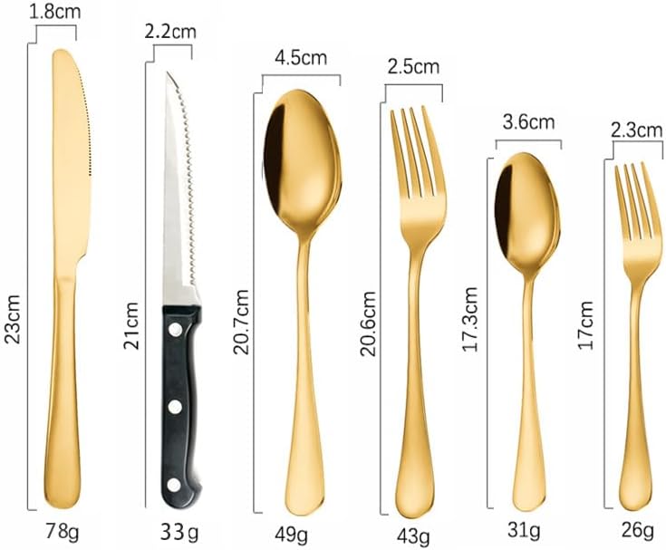 Silverware Flatware Set, 24-piece Stainless Steel Silverware Set Service For 4, Red Box Set Steak Knife, Fork And Spoon Creative Tableware(Rose Gold)