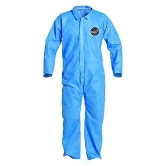 DuPont ProShield 10 PB120S Disposable Protective Coverall with Serged Seams, Open Cuff and Ankles, Blue, 2X-Large Pack of 25