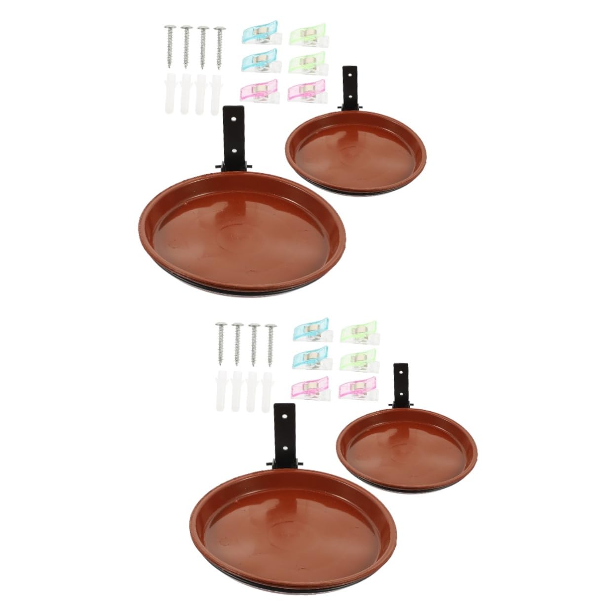 Kisangel 2 Juegos De Comedero para Pájaros Montado En La Pared Alimentador De Agua para Pájaros Tapa De Botella Regadera Comedero para Pájaros Montado En Árbol Comedero para Pájaros