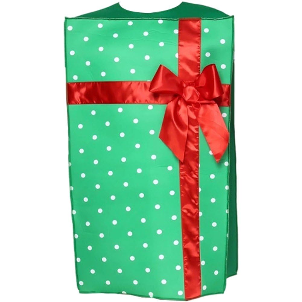 Déguisement de boîte cadeau pour adulte et costume de Noël amusant pour fêtes