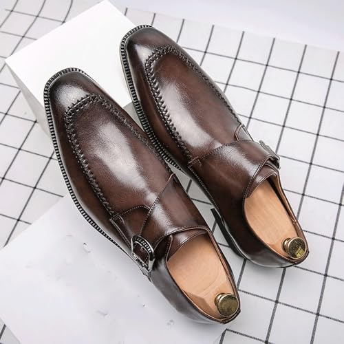 Dress Oxford Shoes for Men Men's Dress Shoes PU Leather Double Buckle Monk Strap Men Shoes Classic Italian Shoes Anti-Slip Low Top Non Slip Prom3