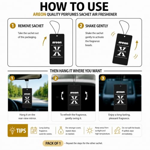 Image of AREON X Version Vanilla Paper Hanging Car Air Freshener - Pack of 12