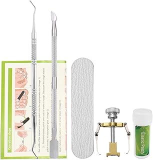 Bozony Conjunto de correção de unha encravada Tratamento de unha Remendo para alisamento de unha Levantador Fixador Ferramenta de recuperação Kit de cuidados com os pés