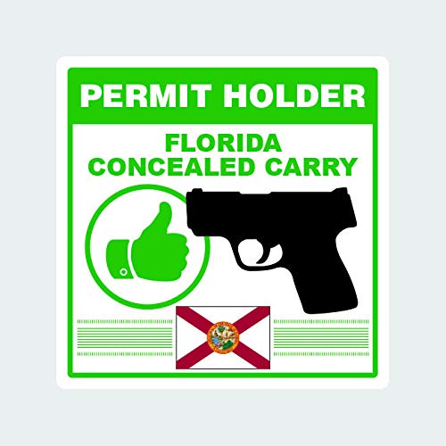 fagraphix Florida Concealed Carry Permit Holder Sticker Self Adhesive Vinyl 2a permited v2 FA Vinyl - 4.00 Wide