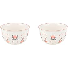Cute Cartoon Pig Ceramic Bowl Set, Home Cartoon Ceramic Rice Bowl Plate Ceramic Tableware - 4.5 Inch Bowl - Cute Pig - 2 Packs
