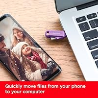 SanDisk Ultra Dual Drive Go USB Type-C 256 GB (Android Smartphone Speicher, USB Type-C-Anschluss, 400 MB/s Lesegeschwindigkeit, Nutzung als Schlüsselanhänger möglich) Lavendel – Ansicht 5