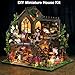 ISSEVE DIY Miniature House Kit, Tiny House Dollhouse Kit for Adults, Mini House Building Kits, Halloween Christmas Home Bookshelf Decoration, Gifts for Family and Friends (Magic Castle)