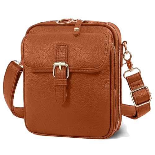 Gloryboom Crossbody Leather Bag, Unisex Messenger Bag Crossbody Gloryboom