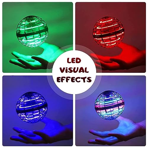 Image of Drumstone 𝗦𝗽𝗲𝗰𝗶𝗮𝗹 𝟓 𝗬𝗲𝗮𝗿 𝗪𝗮𝗿𝗿𝗮𝗻𝘁𝘆 Flying Ball Toy Magic Boomerang Spinner with RGB Lights | USB Rechargeable Flying Orb Fidget Toy | Hand Controlled Drone Ball for Kids & Adults