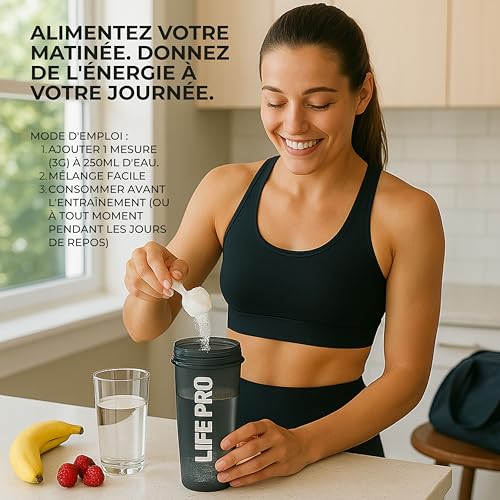 Creatine Monohydrate Creapure Life Pro 500g – Créatine Micronisee Pure – Goût Neutro – Jusqu’à 166 Doses – Sans Gluten – Pour Force, Énergie et Récupération Musculaire – Qualité Allemande Garantie – Image 6