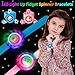 24 Pack LED Light Up Fidget Spinner Slap Bracelets Party Favors for 4-8-12 Glow in The Dark Party Supplies,Birthday Gifts, Classroom School Exchange, Goodie Bags Easter Basket Stuffers