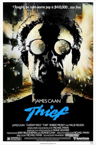 PosterOffice Thief Movie Poster 24 x 36 Inches - Michael Mann's Los Angeles Crime Drama - A Certified Print with Holographic Sequential Numbering for Authenticity.