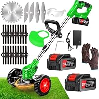 Garden Strimmer Cordless?Adjustable Retractable Garden Strimmer with 5xMetal Blades & 20xPlastic Blades?2 pieces21V 4000Ah Lithium Battery Strimmer?Cordless Strimmer for Yard,Garden, Sidewalk Edges