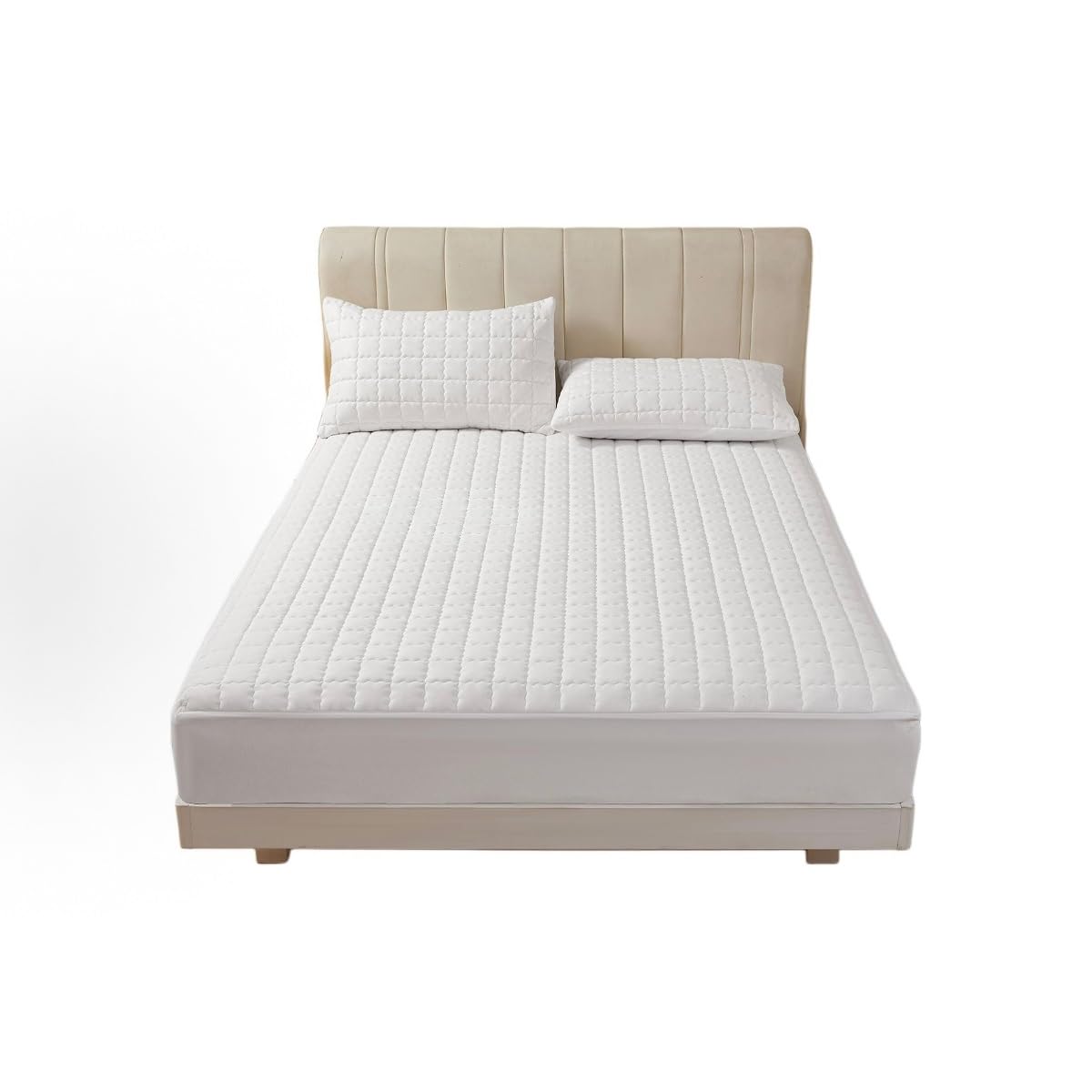 Single Plush Deep Pocket Crystal Velvet Fitted Sheet, Warm Winter Protector(Beige,150 * 200cm)