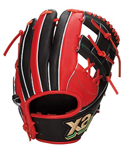 ザナックス 野球 グラブ 軟式 ザナパワー 内野手用 BRG6320 ブラック×DRオレンジ 右投げ用 高校野球対応 日本製