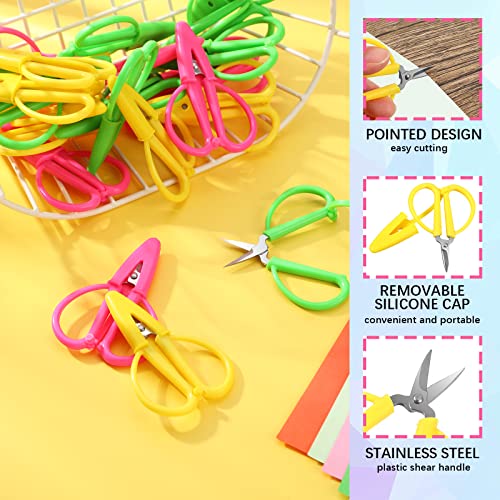 Mini Scissors Thread Tiny Scissors Colorful Travel Scissors Back To School Sewing Small Scissors 2.56 X 1.65 Inch Embroidery Craft Scissors With Cover, 3 Colors (9 Pcs) #TOP2